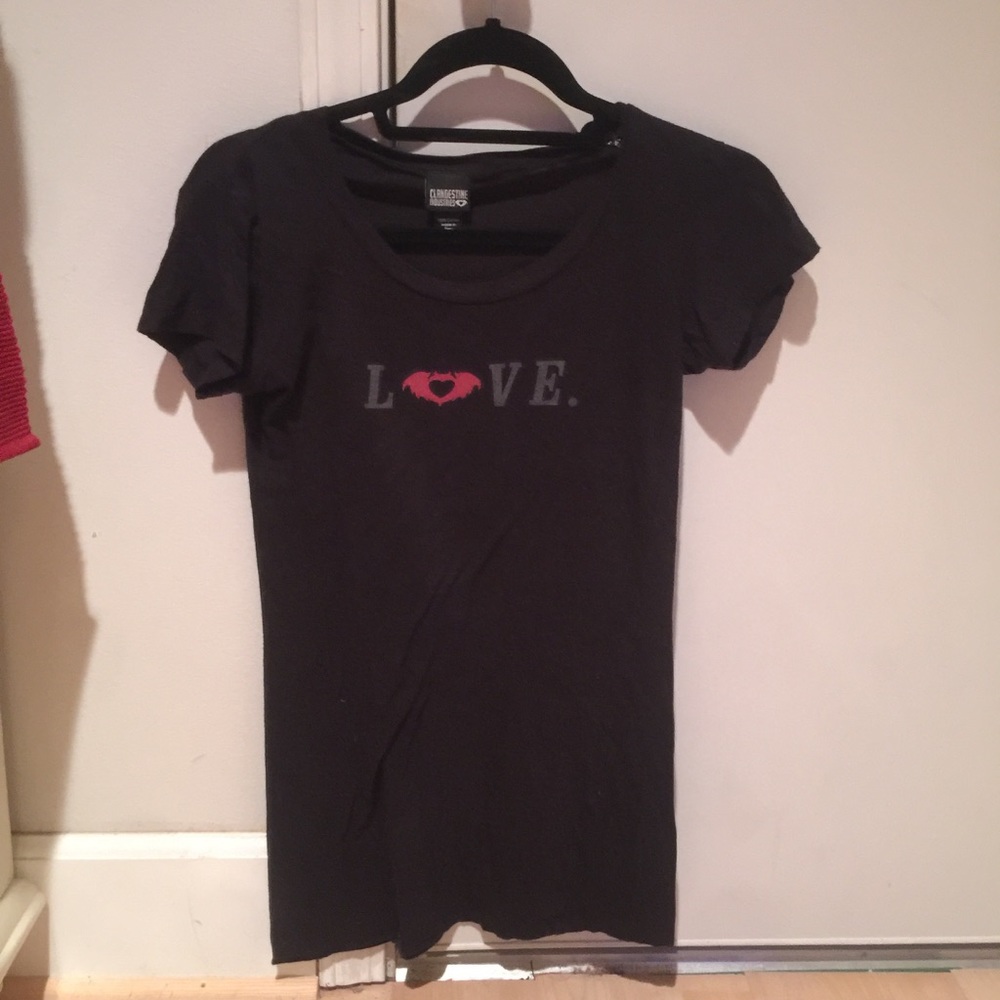 RARE Clandestine "Love" logo t shirt